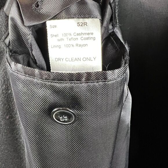 Faconnable Men's Black 100% Cashmere Long Coat Size 52R EU/ 42R US - Picture 9 of 10